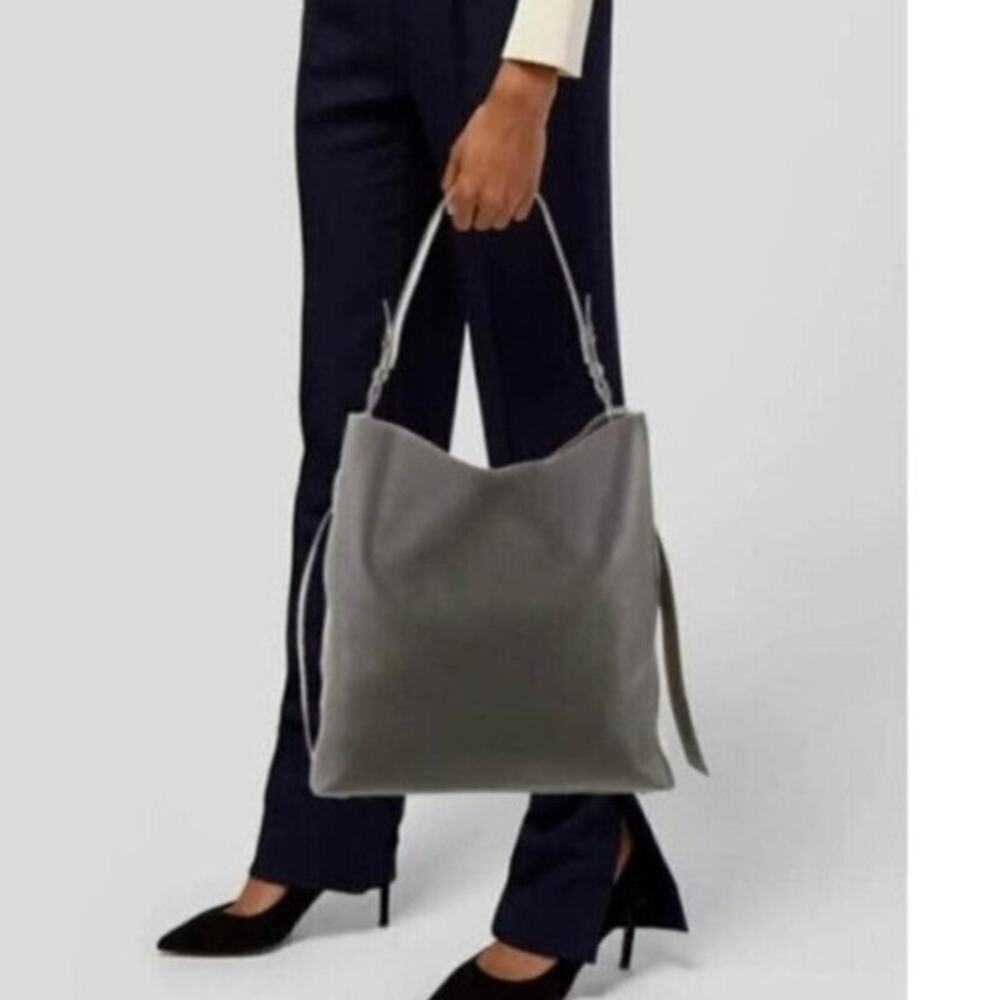 All Saints Paradise N/S Tote Gray Leather - Picture 10 of 11